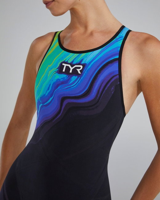 TYR - costum intreg tehnic - VENZO Open Back Volconyx W - lime | bleumarin