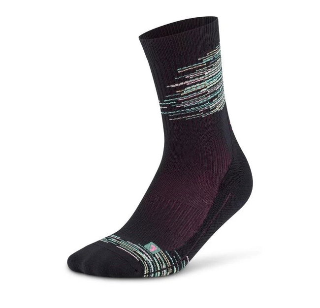 CEP - sosete compresie medii - paris vibes 80`s socks mid cut W - black | green mix