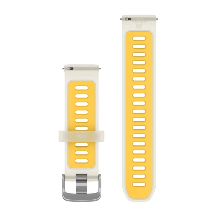 Watch Bands Garmin - curea silicon - Quick Release 20 - Translucent bone I Mango cu hardware argintiu
