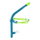 TYR - tub respiratie - ULTRALIGHT SNORKEL Elite - albastru