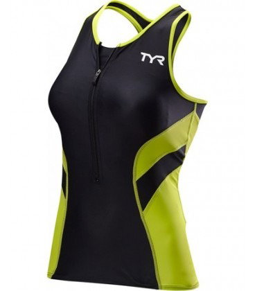 TYR TYR - maiou triatlon - Tri Tank Comp W - negru lime