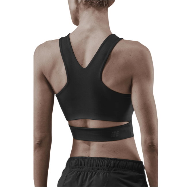 CEP - bustiera tehnica - training shirt crop top W - negru
