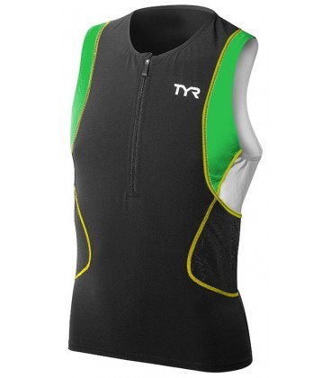 TYR Men Competitor Singlet TYR negru-verde-galben