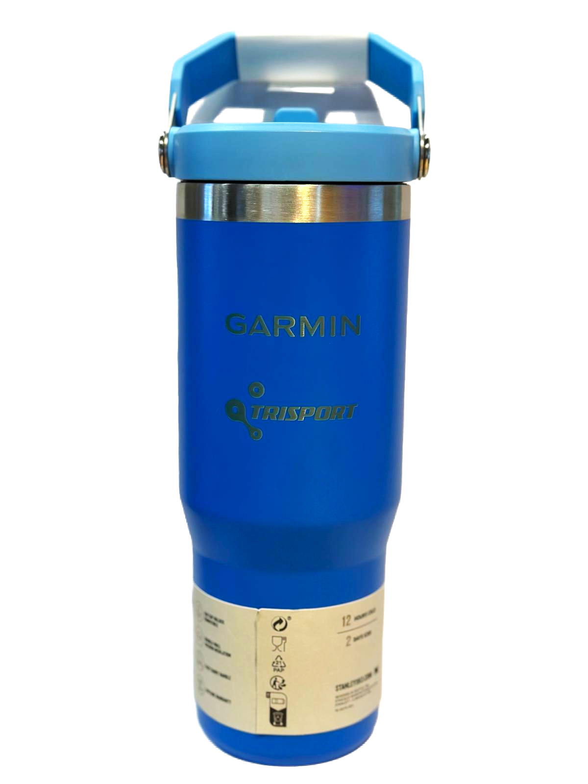 Stanley Stanley - termos tip sticla cu pai - Flip Straw Tumbler - albastru intens azur - 890 ml - Personalizat Trisport - Garmin