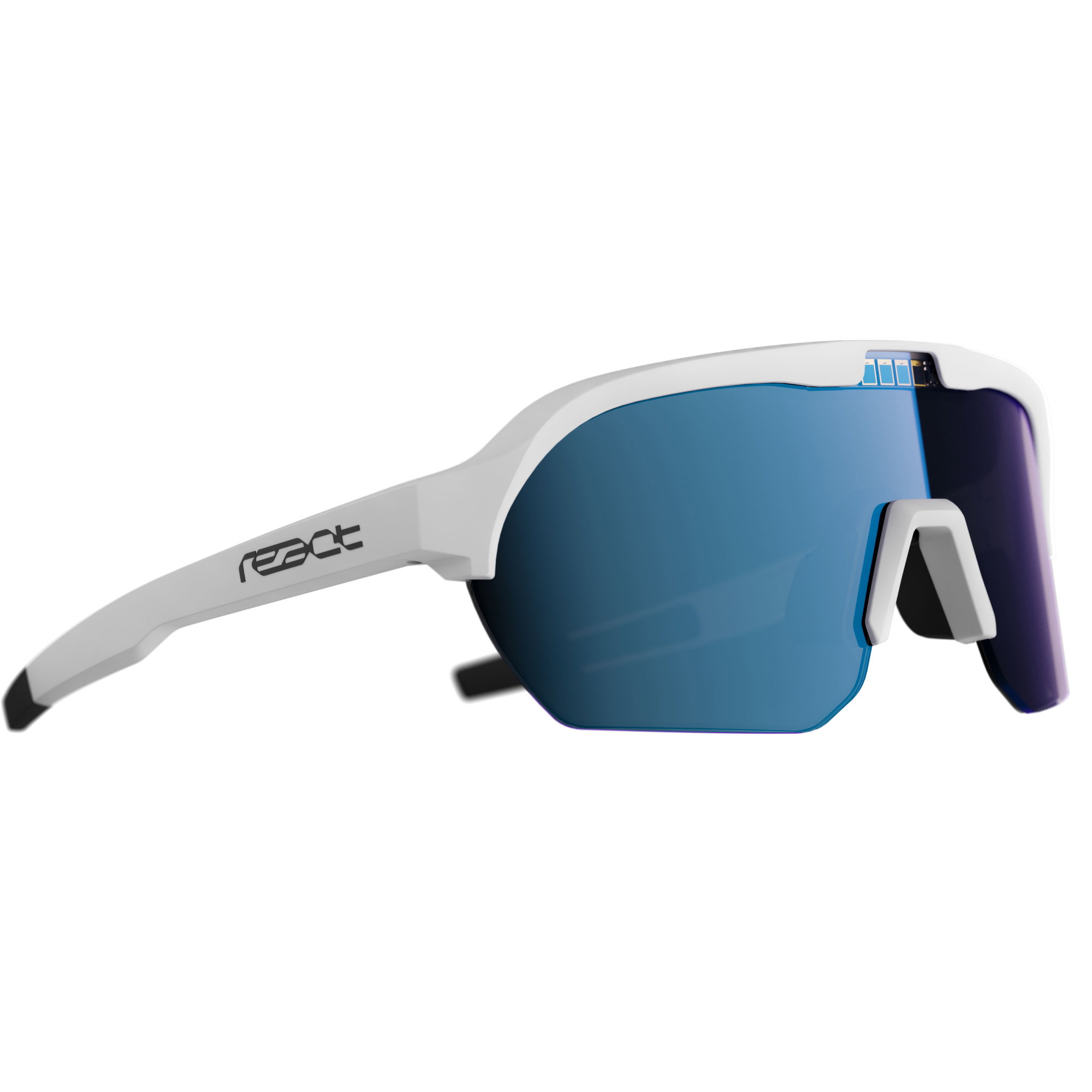 Ochelari de soare electro fotocromatici React Swiss OPTRAY ICE - lentila albastra si rama alba
