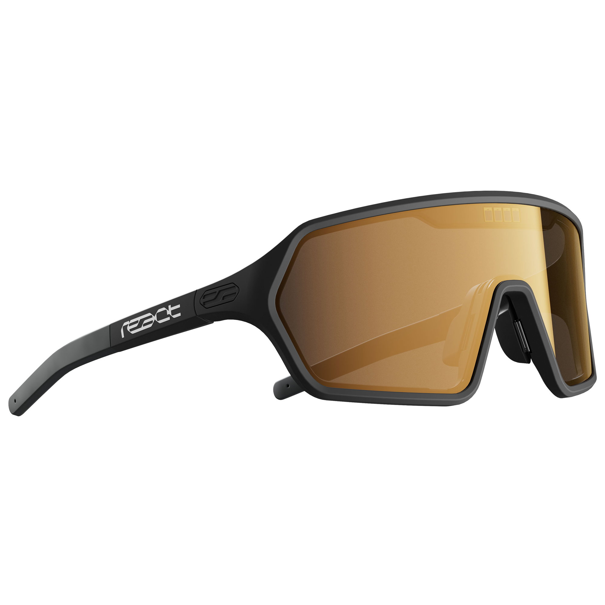 bloc de masura si protectie Ochelari de soare electro fotocromatici React Swiss REV RUBY - lentila portocalie si rama neagra - masura M