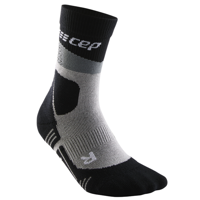 CEP - sosete compresie medii - max cushion hiking merino mid-cut - grey I black