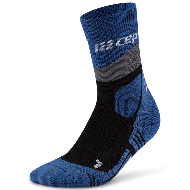 CEP - sosete compresie medii - max cushion hiking merino mid-cut - grey I blue