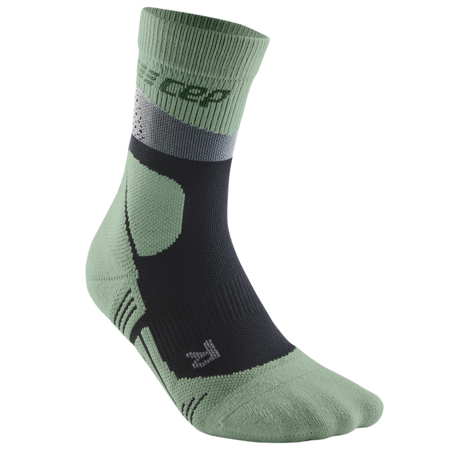 CEP - sosete compresie medii - max cushion hiking merino mid-cut - grey I mint