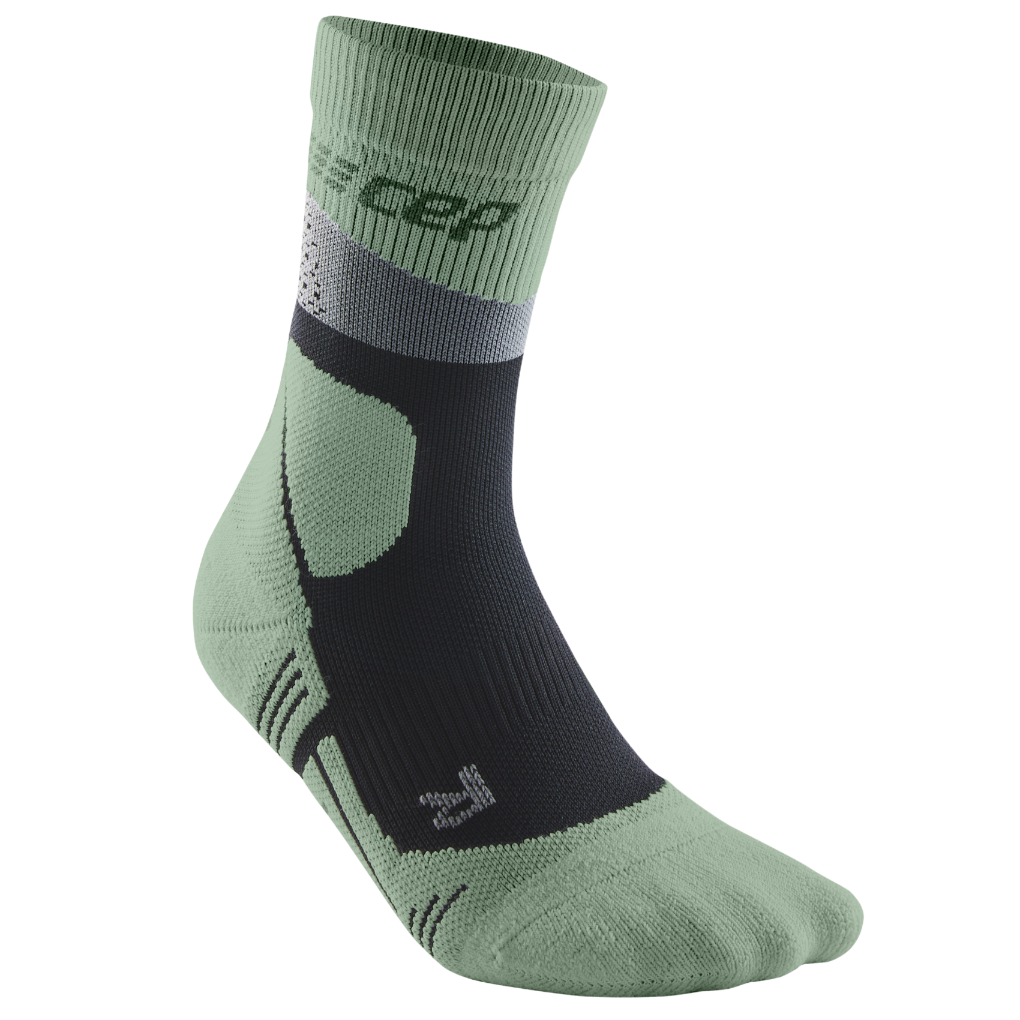 Socks CEP - sosete compresie medii - max cushion hiking merino mid-cut - grey I mint