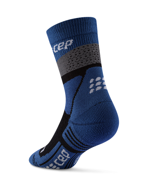 CEP - sosete compresie medii - max cushion hiking merino mid-cut - grey I blue