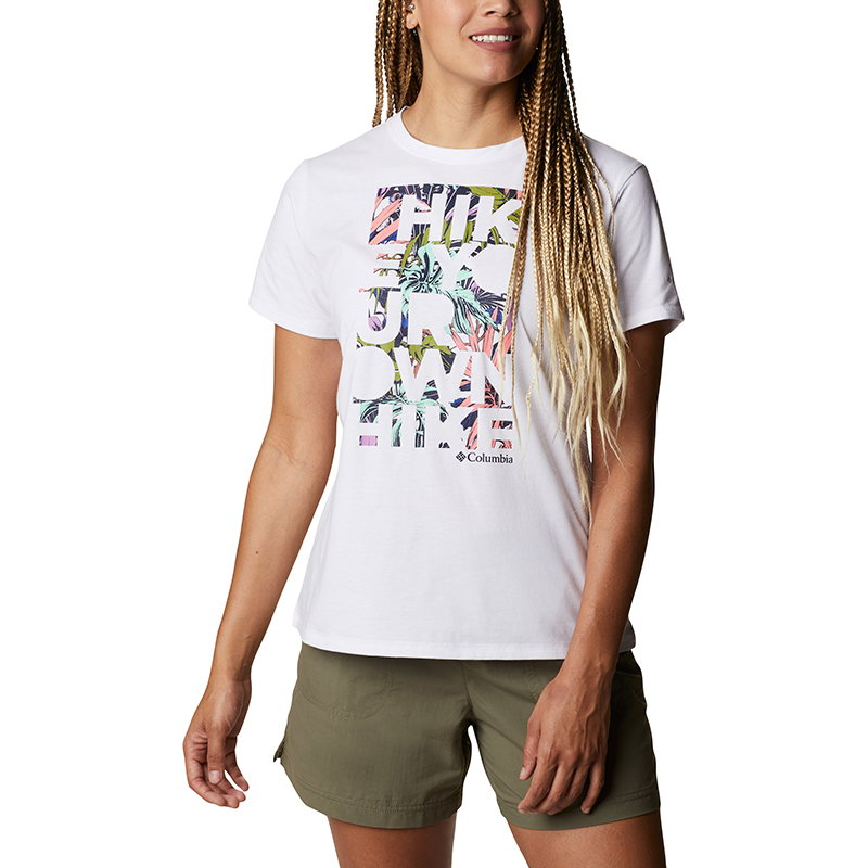 Columbia Columbia - Tricou Femei Columbia Sun Trek Ss Graphic Tee - alb