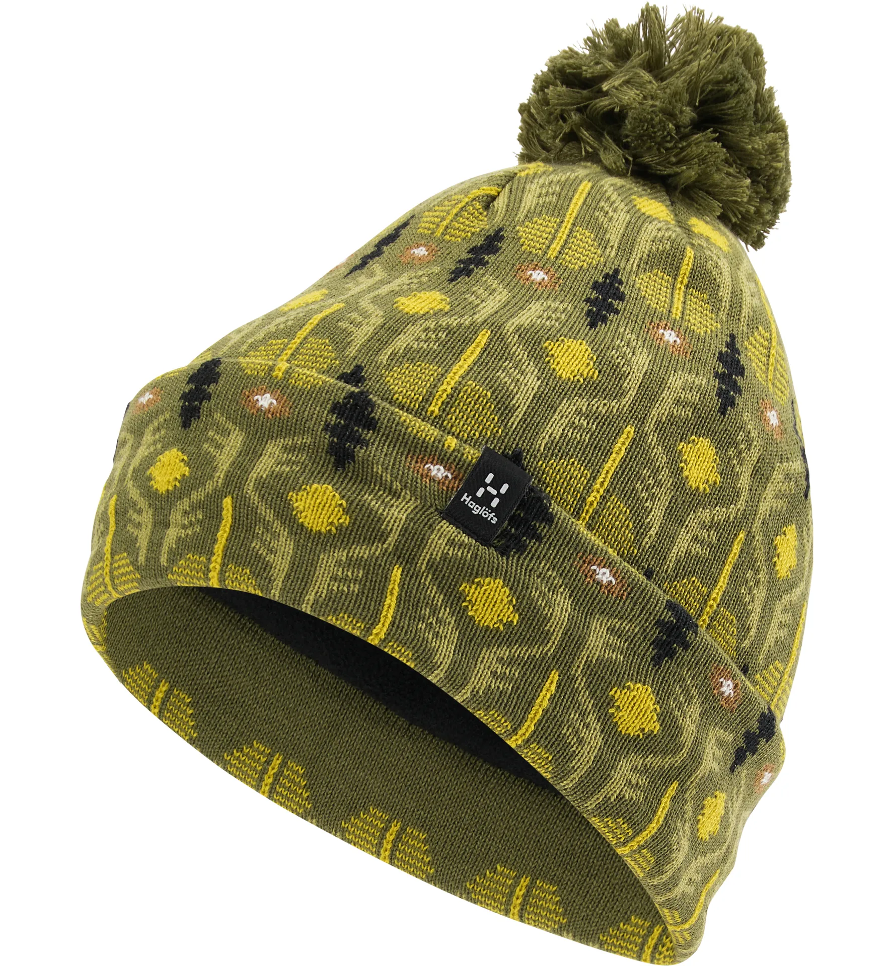 Haglofs Caciulă Haglöfs Mountain Jaquard Beanie – Olive Green Pattern