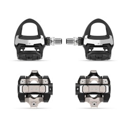 Garmin Rally RS/XC210 | Contor de putere (powermeter dual MTB + sosea) pentru ciclism cu placute Shimano SPD-SL si pedale de schimb pentru MTB cu placute Shimano SPD