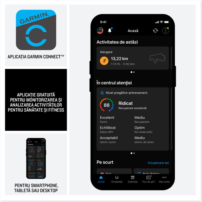 Garmin - Venu X1 - smartwatch cu GPS și AMOLED - Negru cu spate din titan argintiu și curea din nailon ComfortFit neagră