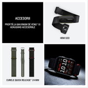 Garmin - Venu X1 - smartwatch cu GPS și AMOLED - Negru cu spate din titan argintiu și curea din nailon ComfortFit neagră