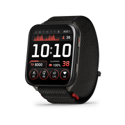 Garmin - Venu X1 - smartwatch cu GPS și AMOLED - Negru cu spate din titan argintiu și curea din nailon ComfortFit neagră