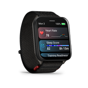 Garmin - Venu X1 - smartwatch cu GPS și AMOLED - Negru cu spate din titan argintiu și curea din nailon ComfortFit neagră