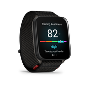 Garmin - Venu X1 - smartwatch cu GPS și AMOLED - Negru cu spate din titan argintiu și curea din nailon ComfortFit neagră