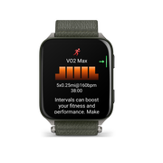 Garmin - Venu X1 - smartwatch cu GPS și AMOLED - Moss cu spate din titan argintiu și curea din nailon ComfortFit Moss