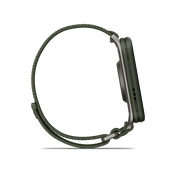Garmin - Venu X1 - smartwatch cu GPS și AMOLED - Moss cu spate din titan argintiu și curea din nailon ComfortFit Moss