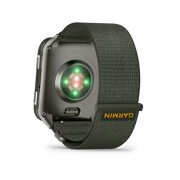 Garmin - Venu X1 - smartwatch cu GPS și AMOLED - Moss cu spate din titan argintiu și curea din nailon ComfortFit Moss