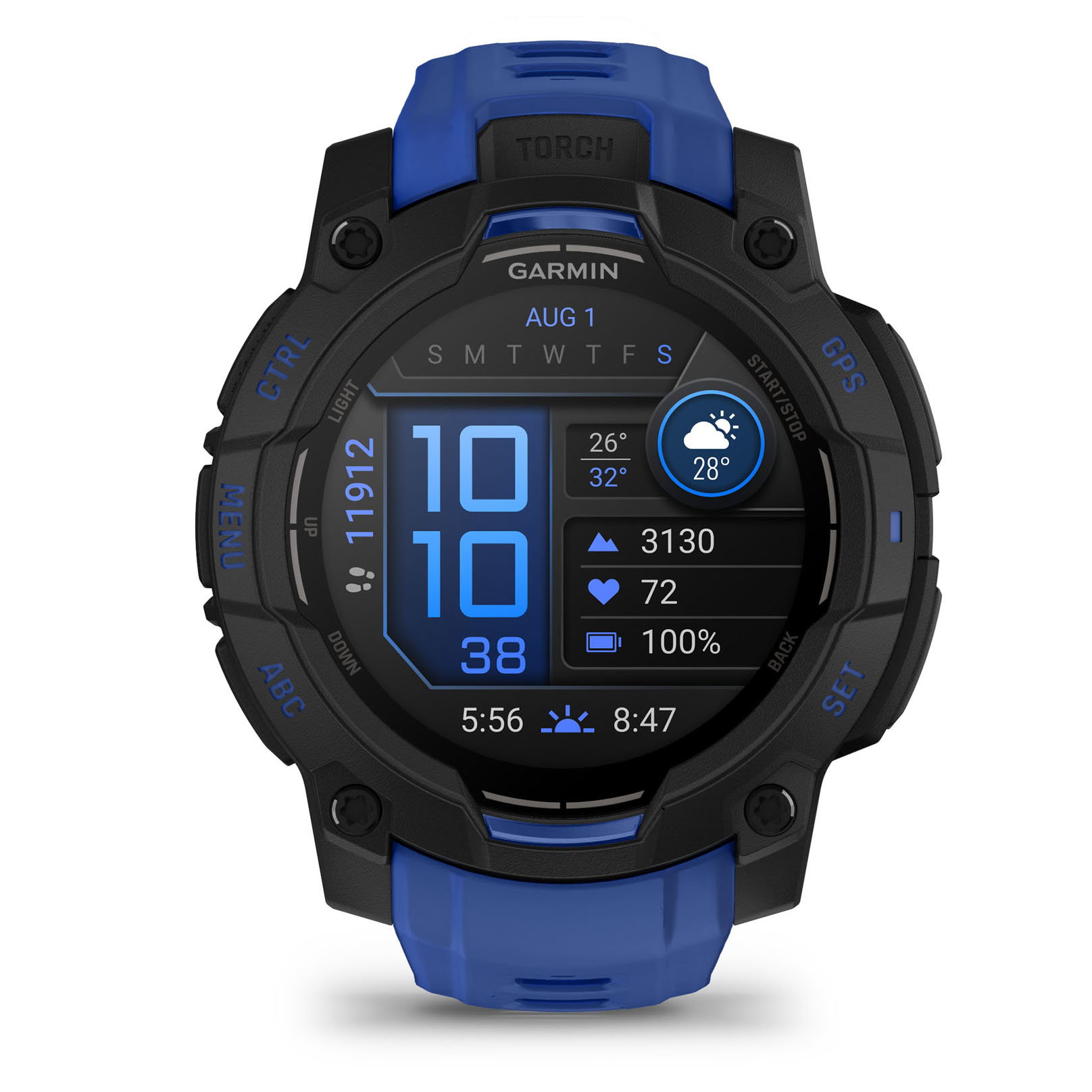 maximag cardio Garmin Instinct 3 AMOLED 45mm - Smartwatch Robust GPS - ediția limitată albastră