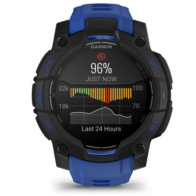 Garmin Instinct 3 AMOLED 45mm - Smartwatch Robust GPS - ediția limitată albastră