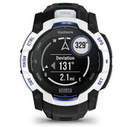 Garmin INSTINCT 3 - 50 mm Solar - Whitestone cu curea neagră/albastru intens - smartwatch robust cu GPS