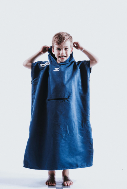 Z3R0D - prosop copii tip poncho - TRANSITION TOWEL KID - albastru navy