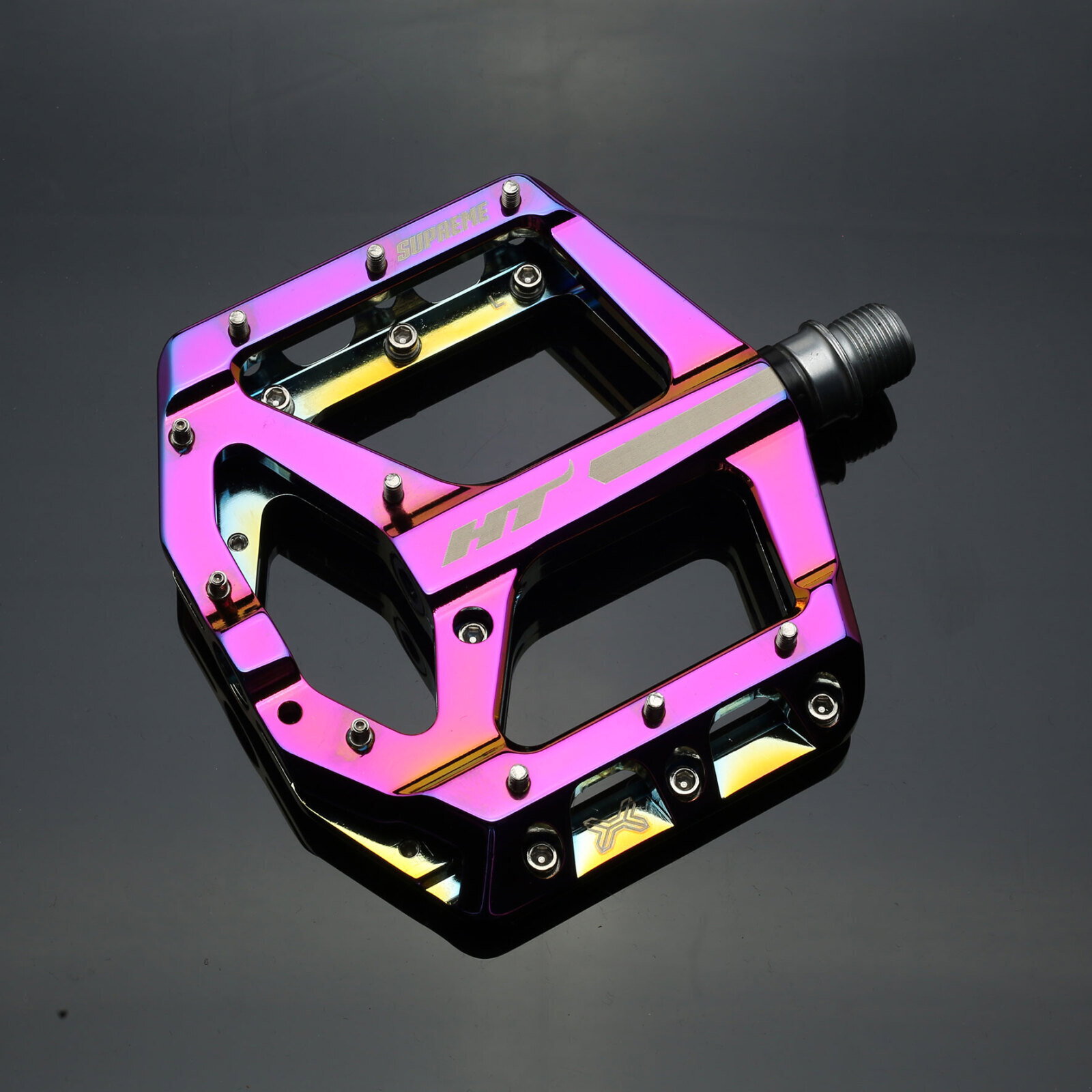 Bicycle Parts HT COMPONENTS - pedale flat bicicleta MTB ANS10 Supreme Emil Johansson - oil slick cameleon