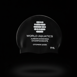 Cască înot TYR World Aquatics Otopeni 2025 - negru/alb, ediție limitată