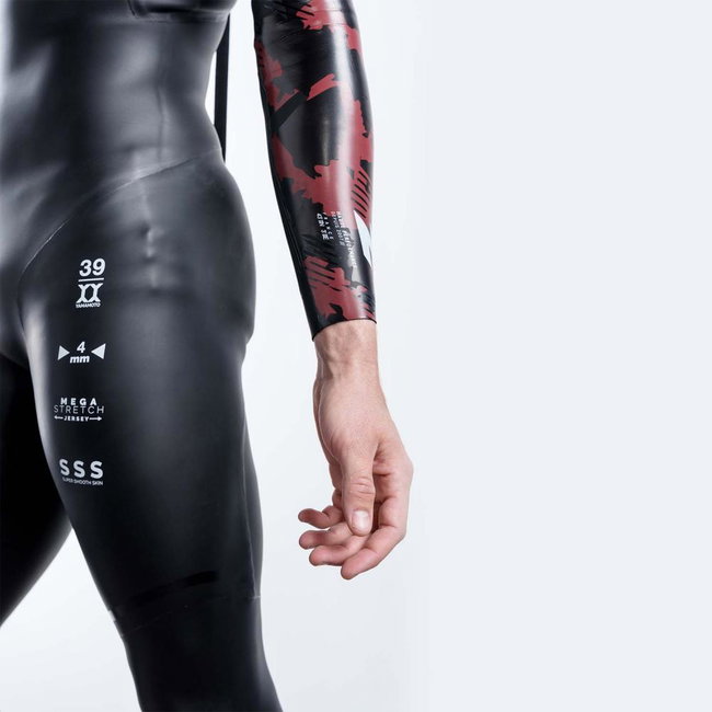 Z3R0D - costum neopren barbati Flex wetsuit - black red