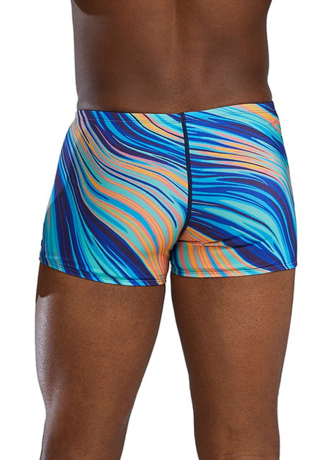 Costum înot TYR Riptide Square Leg - turcoaz/portocaliu | Durafast Elite
