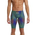 Costum înot întreg femei TYR Thresher Open Back - albastru/verde