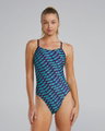 Costum de baie întreg TYR Mantra Square Neck damă - albastru