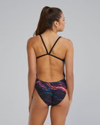 Costum înot întreg femei TYR Cutoutfit Magmata - auriu rainbow | Durafast Elite