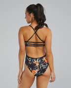 Costum înot întreg femei TYR Durafast Elite Trinityfit - portocaliu/bleu/negru | rezistent clor