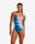 Costum înot întreg femei TYR Bravura Durafast Elite - alb/multicolor | rezistent clor