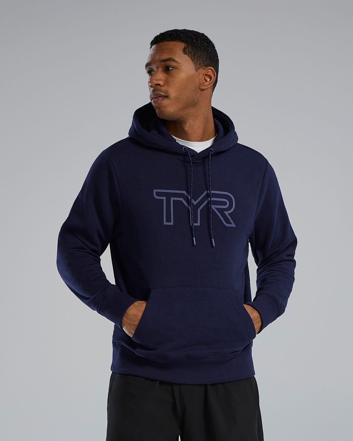 TYR Hanorac unisex TYR Ultrasoft Big Logo Tech Hoodie - bleumarin | confortabil