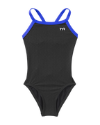 Costum înot întreg fete TYR HEXA Diamondfit - negru albastru | antrenament