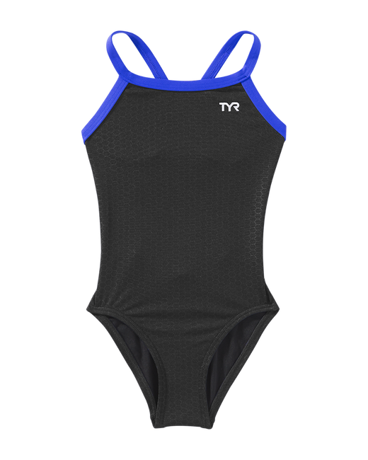 Costum înot întreg fete TYR HEXA Diamondfit - negru albastru | antrenament