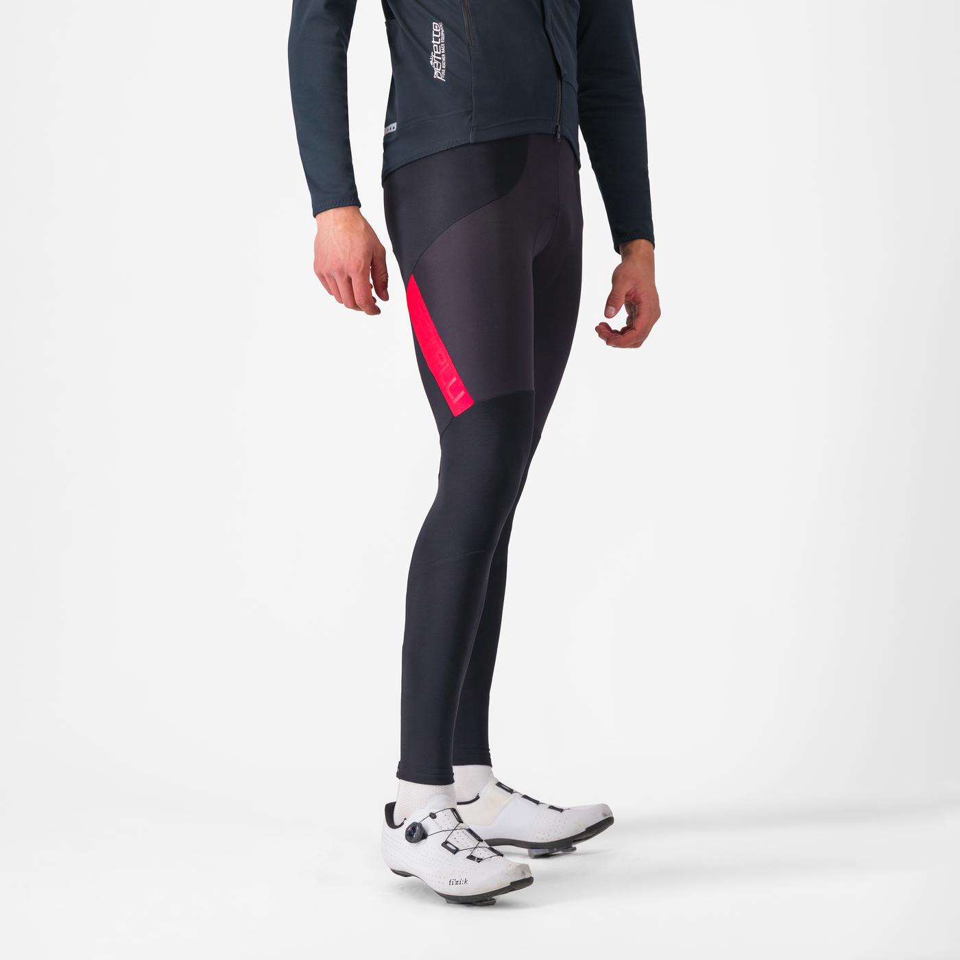 Castelli Pantaloni lungi cu bretele Castelli Sorpasso RoS - negru/roșu | protecție maximă