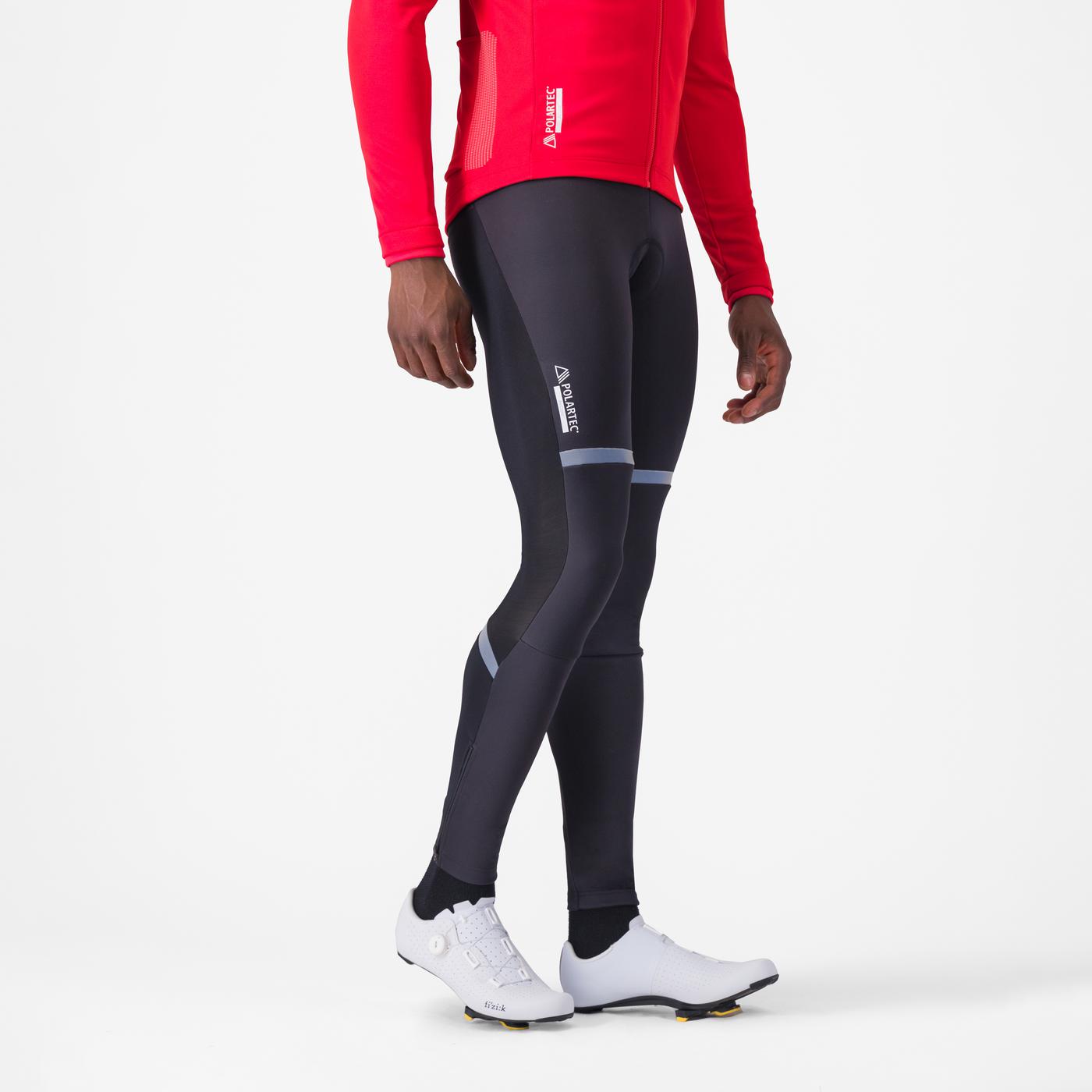 Castelli Pantaloni ciclism Castelli Polare 4 cu bretele | -5°C până la 5°C - negri