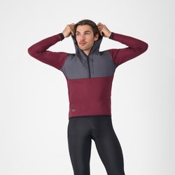 Hanorac casual Castelli UNLTD Roam Hoodie - vișiniu/gri | Confort termic