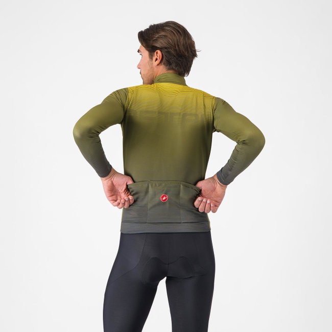 Tricou ciclism Castelli Apice Thermal - salvie/albastru | confort termic