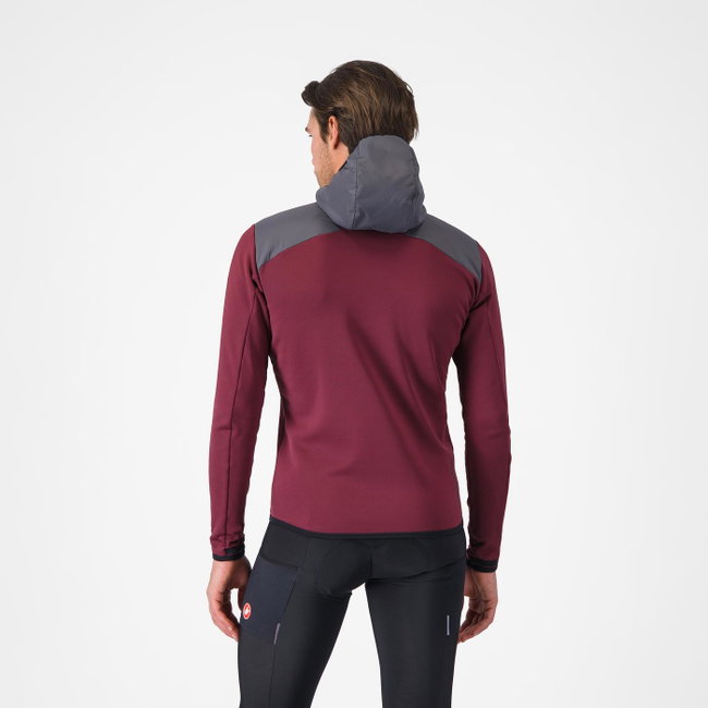 Hanorac casual Castelli UNLTD Roam Hoodie - vișiniu/gri | Confort termic