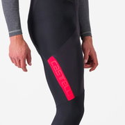 Pantaloni lungi cu bretele Castelli Sorpasso RoS - negru/roșu | protecție maximă
