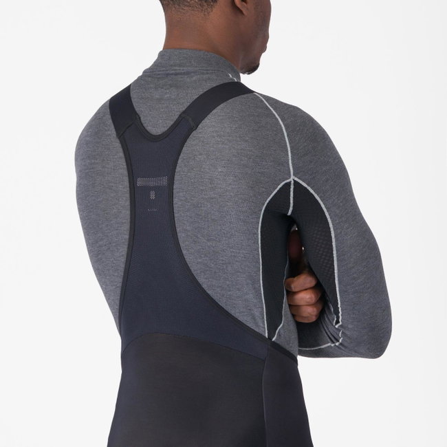 Pantaloni ciclism Castelli Polare 4 cu bretele | -5°C până la 5°C - negri