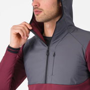 Hanorac casual Castelli UNLTD Roam Hoodie - vișiniu/gri | Confort termic